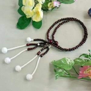 SGI・創価学会・日蓮正宗 本式(本連)数珠◆紅梅 八寸◆かがり房 【桐箱付】