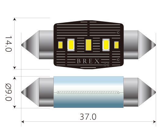 BREX(ブレックス) BLUE LINE LEDスティックフェストンバルブ T10/37 対応車種：輸入車全般 ［BBC513］ 2