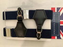 WグリップソックサスペンダーBrace of Kentishman謹製 ソックガーター 殿方用靴下吊 ネイビーB061