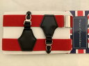 商品名:WグリップソックサスペンダーBrace of Kentishman謹製 ソックガーター 殿方用靴下吊 赤色B068