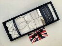 サスペンダー 英国製アルバートサーストン 手縫いハンドメイドバラシャYバックボタン留ブレイシーズ SL白　B184