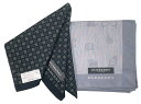未使用 バーバリー ロンドン ハンカチ 綿100% メンズ アイコン グレー ブラック 2枚セット BURBERRY LONDON ドット ドッツ 【中古】