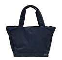 ポーター ムース トートバッグ #M ポーターガール ネイビー×ブルー 吉田カバン PORTER GIRL レディース マチあり ハンドバッグ 【中古】