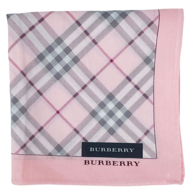 未使用 バーバリー ハンカチ 綿　100％ ランチマット　チェック バーバリー　レディース　BURBERRY　コットン　ピンク　 【中古】のサムネイル