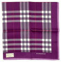 未使用 バーバリー ハンカチ 綿 100% 紫 パープル ランチマット チェック レディース BURBERRY アウトレット 【中古】