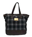 DOLCE&GABBANA ドルチェ&ガッバーナ ドルガバ トートバッグ ウール レザー チェック ブラック ブラウン メンズ BM0695 【中古】
