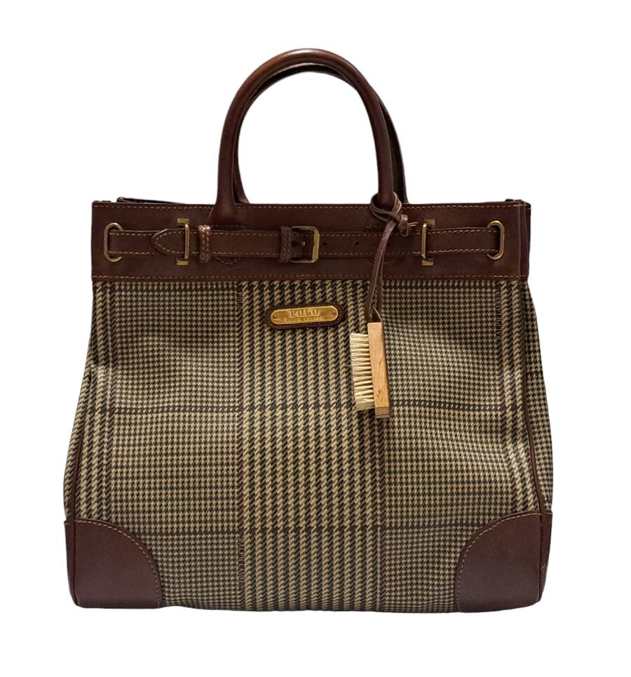 ラルフローレン ポロ ハンドバッグ トートバッグ チェック ガンクラブチェック ボストンバッグ Polo RALPH LAUREN レディース PVC レザー 【中古】のサムネイル