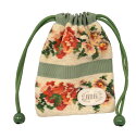 フェイラー ポーチ ミニ グリーン クリーム 花柄 フラワー FEILER 【中古】(4)
