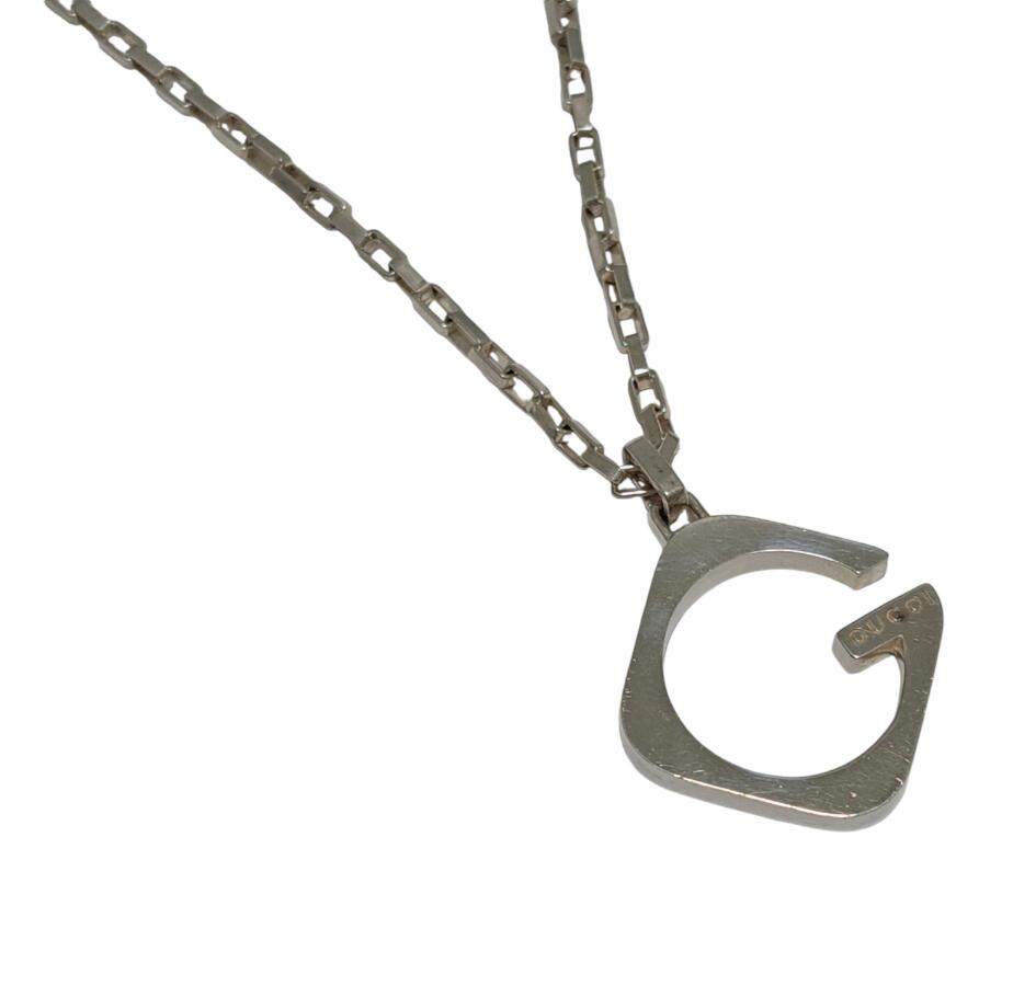 グッチ ネックレス Gモチーフ ペンダント SV925 Gロゴ シルバー アクセサリー メンズ レディース 銀製品 GUCCI 【中古】