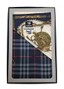 未使用 バーバリー ハンカチ 箱入り ネイビー チェック スカーフ ランチマット 綿 コットン 100% レディース メンズ BURBERRY 2枚セット...