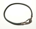 エルメス ジャンボブレス jジャンボチョーカー ブルー グレー 編み込みレザー レザー ブレスレット シルバー HERMES 【中古】