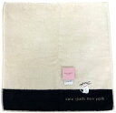 未使用 ケイトスペード ハンドタオル ハンカチ 刺繍 猫 ネコ キャット アイボリー ブラック kate spade ミニタオル 【中古】
