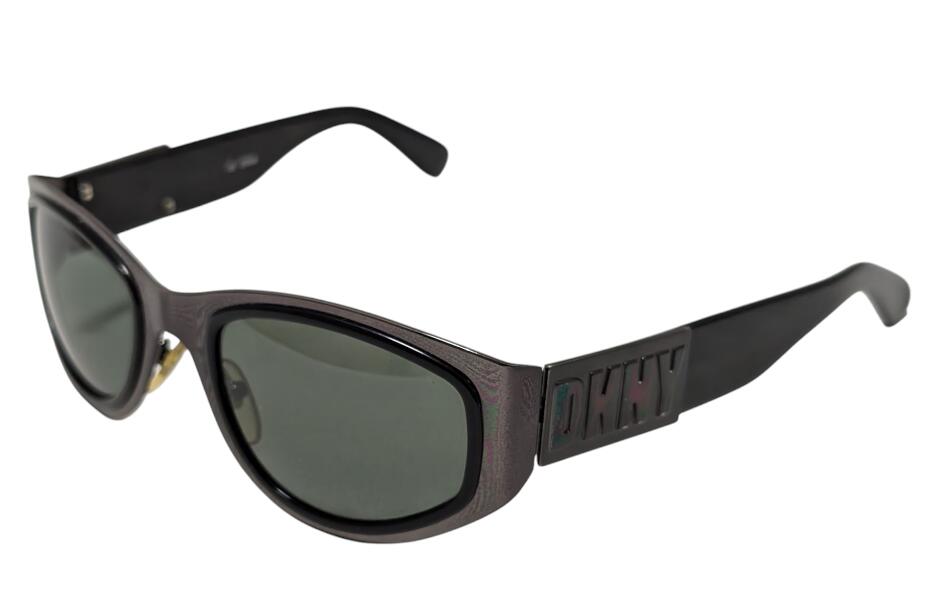 DKNY ダナキャランニューヨーク サングラス レディース メンズ ブラック シルバー メタル プラスチック 【中古】