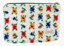 フェイラー ポーチ 花柄 ホワイト 小花柄 レッド イエロー ブルー フラワー パイル シュニール織 FEILER 【中古】(4)