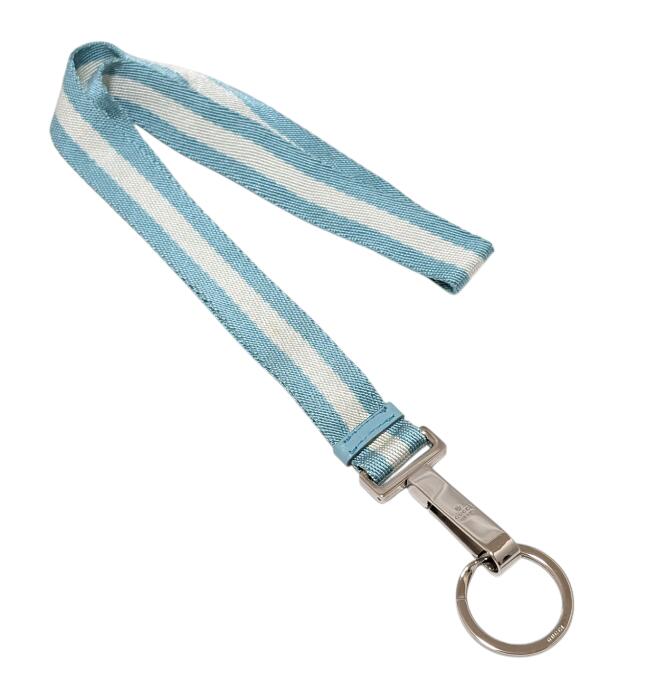 グッチ ネックストラップ IDカードホルダー用 ライトブルー シルバー メンズ レディース ロングストラップ アクセサリー GUCCI 【中古】