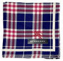 未使用 バーバリー ハンカチ 綿 100% ランチマット チェック バーバリー ネイビー 紺 メンズ レディース BURBERRY コットン 【中古】