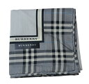 未使用 バーバリー ロンドン ハンカチ スカーフ 綿 コットン 100% チェック 水色 ライトブルー グレー BURBERRY LONDON レディース メン...
