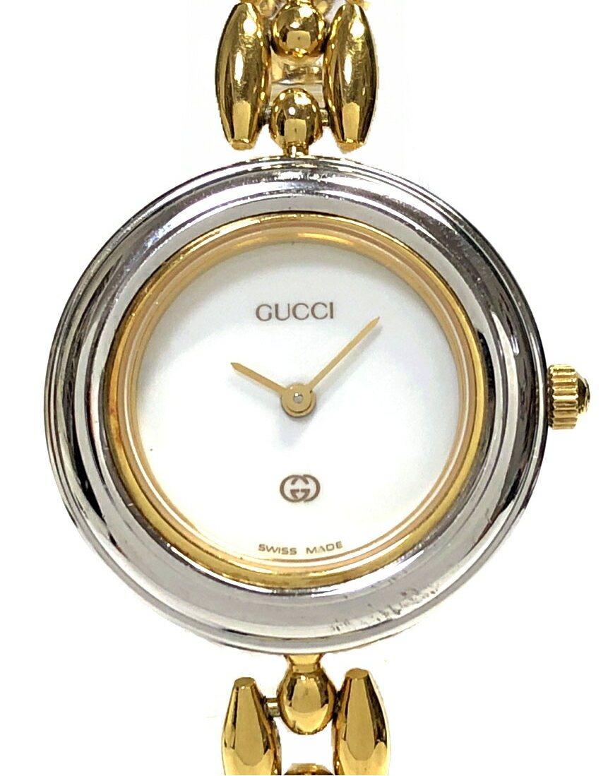 グッチ 時計 チェンジベゼル 替えベゼル ゴールド GP 1100L レディース QZ GUCCI ヴィンテージ アンティーク オールドグッチ 腕時計 クォーツ レディースウォッチ 【中古】のサムネイル