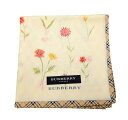 未使用 バーバリー ハンカチ コットン 100% 綿 ランチマット イエロー クリーム 花柄 チェック レディース BURBERRY LONDON 【中古】