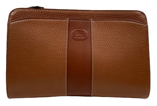 バーバリー セカンドバッグ レザー ブラウン 茶色 ストラップ付 型押し BURBERRY メンズ クラッチ 美品 【中古】 バーバリー セカンドバッグ レザー ブラウン 茶色 ストラップ付 型押し BURBERRY メンズ クラッチ 美品 【中古】