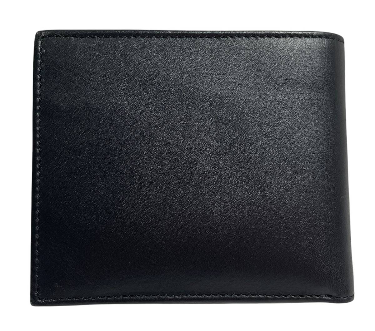 新品同様 ポールスミス 財布 二つ折り マルチストライプ ブラック 黒 レザー コインケースあり メンズ Paul Smith 【中古】