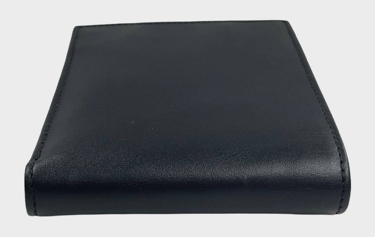 新品同様 ポールスミス 財布 二つ折り マルチストライプ ブラック 黒 レザー コインケースあり メンズ Paul Smith 【中古】
