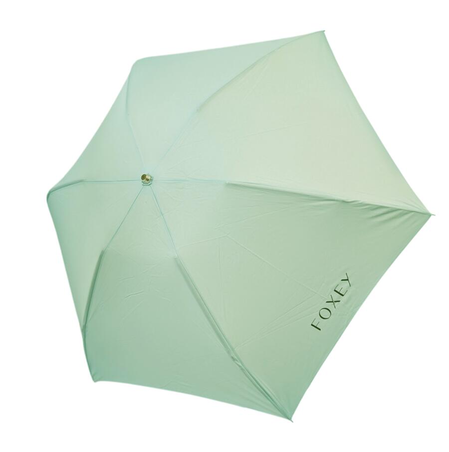 新品同様 フォクシー FOXEY 折り畳み傘 傘 ロゴ かさ ミントブルー レディース バンブーノベルティ 晴雨兼用 【中古】