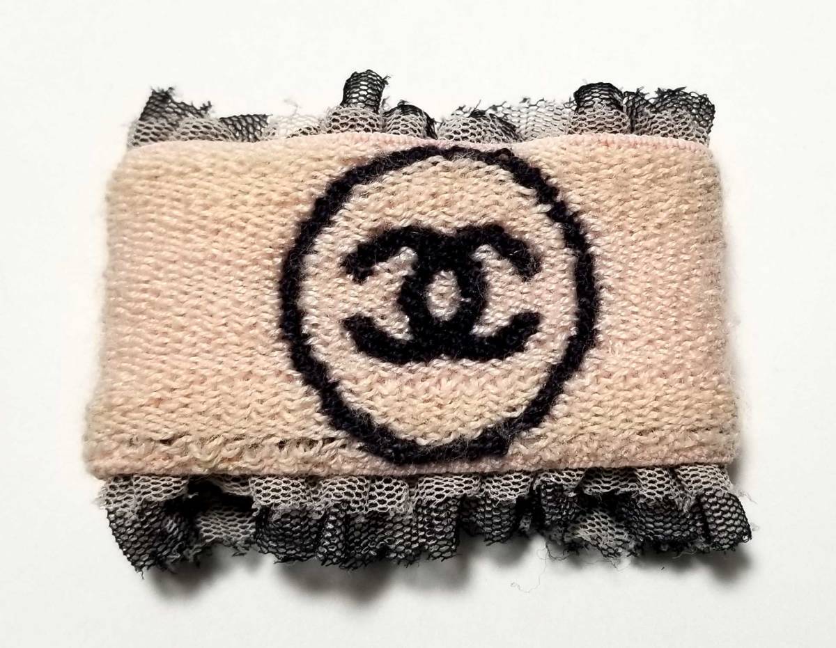 【中古】シャネル リストバンド ココマーク レース パイル地 COCO A17947 レディース テニス スポーツ CHANEL ブレスレット 