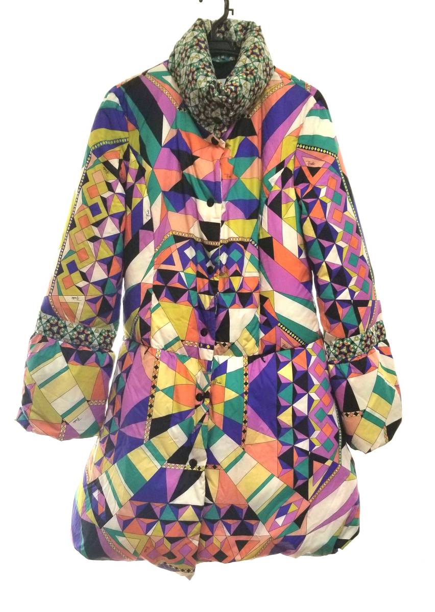 エミリオプッチ ダウンジャケット ダウンコート レディース 38 EMILIOPUCCI プッチ柄 マルチカラー 【中古】のサムネイル
