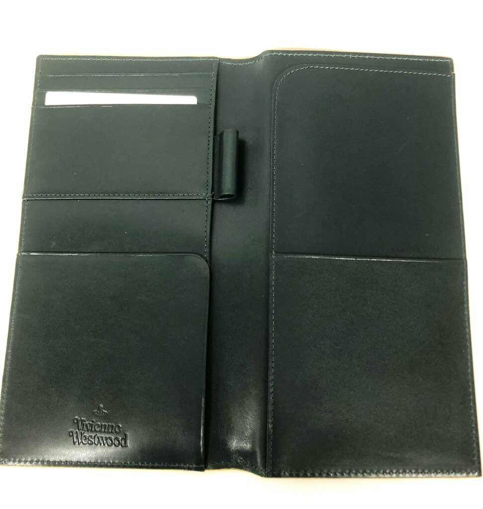 未使用ヴィヴィアンウエストウッド手帳カバー手帳オーガナイザーマルチケース牛革レザー財布メンズグリーンVivienneWestwoodヴィヴィアン【中古】