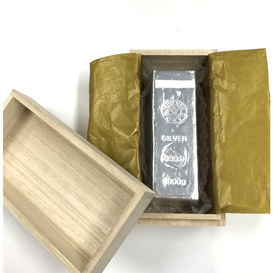 【未使用】【新品】石福金属興業 純銀 インゴット ingot 1kg 1,000g 999.9 フォーナイン インゴットバー 石福 ISHIFU…