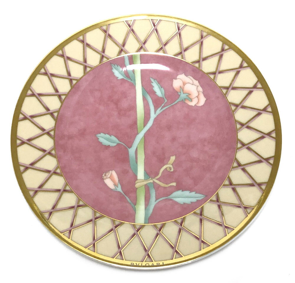 未使用 ブルガリ プレート 食器 お皿 皿 ゴールド ピンク ローゼンタール Rosa Innamorata BVLGARI 陶器 花柄 【中古】のサムネイル