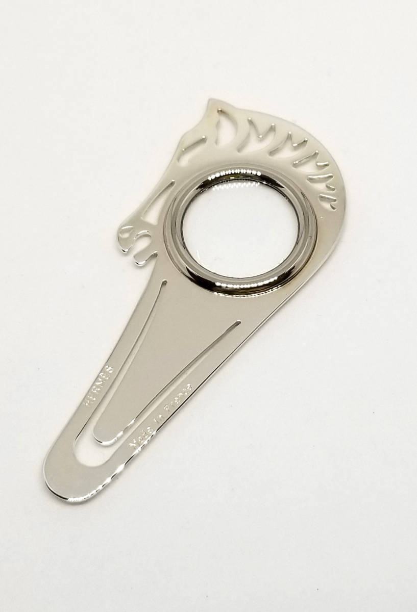 新品同様　エルメス ブックマーク ルーペ 馬 ブックマーカー 栞 ホース 虫眼鏡 拡大鏡 金属素材 HERMES 【中古】のサムネイル