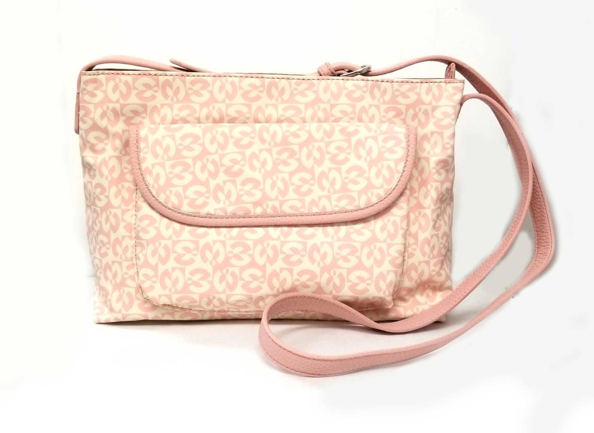 未使用 ミラショーン ショルダーバッグ 軽量 カリーノ ピンク レディース milaschon 総柄 ポリウレタン 【中古】