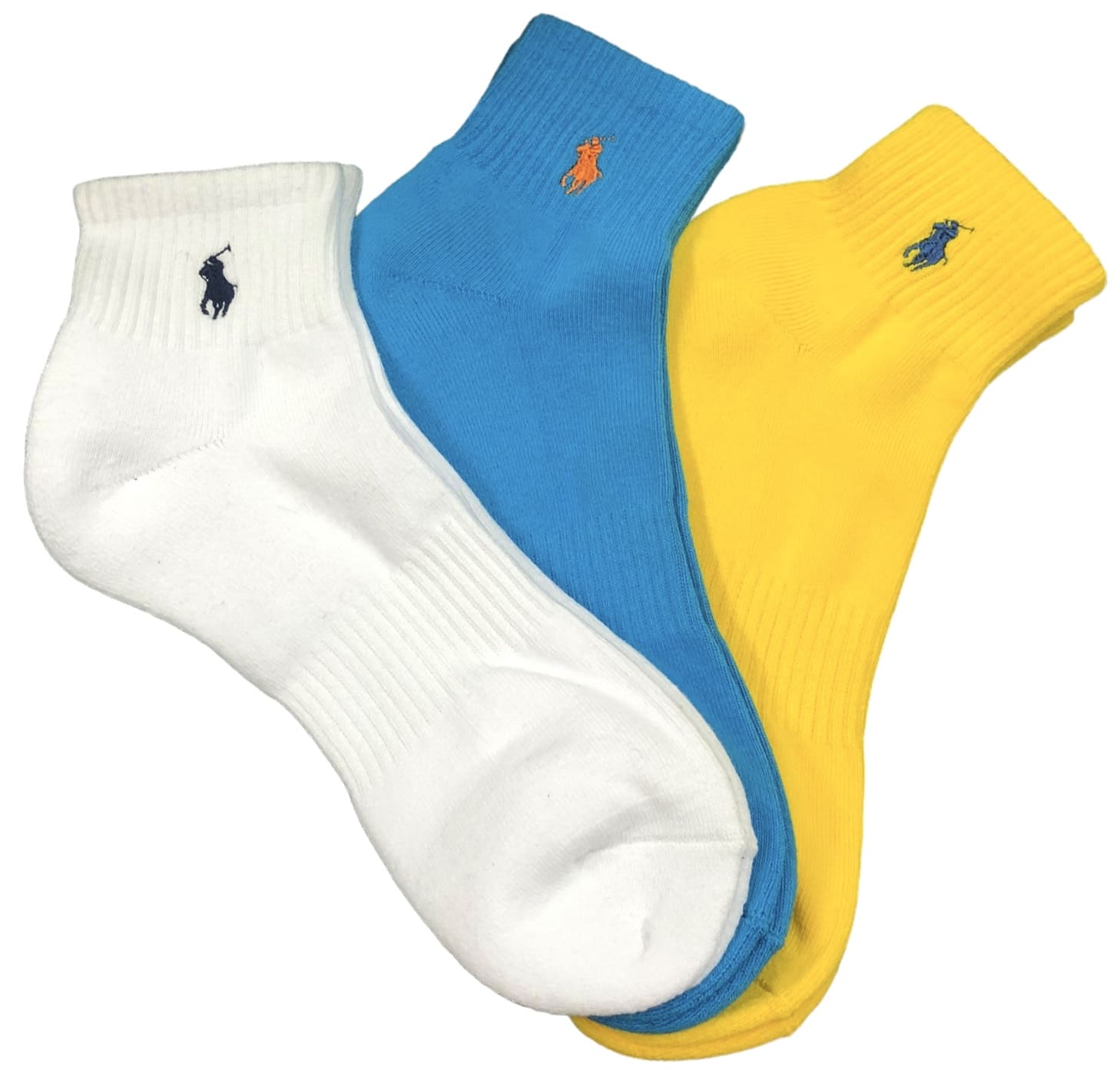 未使用 ポロ ラルフローレン ソックス メンズ 27-29cm 靴下 3足セット 足底パイル アーチサポート ワンポイント刺繍 スニーカーソックス ホワイト タ...