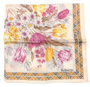 未使用 バーバリー ハンカチ 花柄 ベージュ チェック 綿 100% コットン スカーフ BURBERRY レディース 【中古】