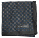 未使用 バーバリー ハンカチ ダークグレー ブルー 綿 コットン 100% メンズ BURBERRY 【中古】