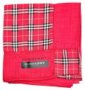 未使用 バーバリー ハンカチ チェック ランチマット ロゴ 綿 コットン 100% レディース メンズ BURBERRY LONDON ピンク 赤 レッド【中古...