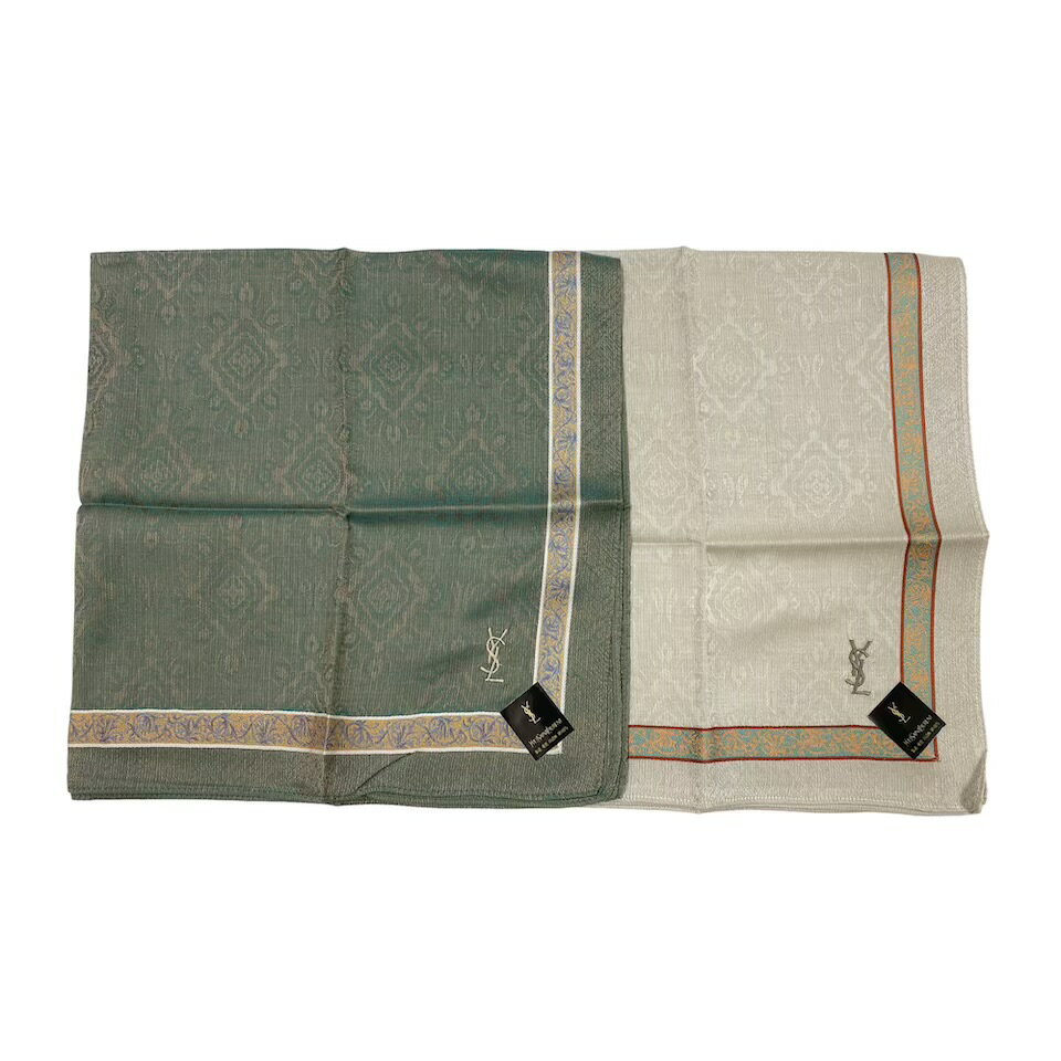 ブランド：イヴ・サンローラン 商品名：ハンカチ 付属品：なし 素材：綿100％ サイズ：約47×47cm カラー：マルチカラー 程度:未使用品 状態…イヴサンローランのハンカチです。国内ライセンス品のお品です。折り畳みシワがあります。保管中の若干の色やけなどが発生する可能性があります。 ※こちらの商品はポスト投函でお送りします。お届け日時の指定を承ることができません。 商品番号：cd50