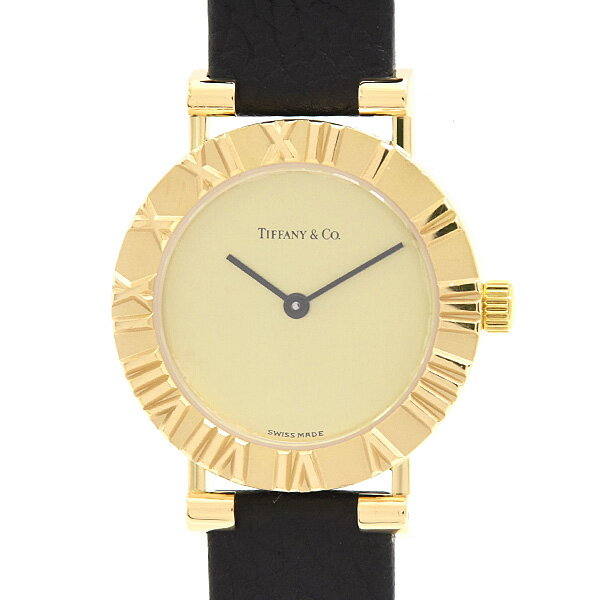 ティファニー 時計 レディース アトラス 電池式 イエローゴールド 18K TIFFANY D288.753 中古