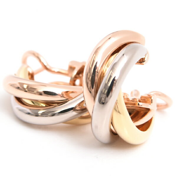 カルティエ ピアス レディース トリニティ 3連 フープ ピアス ゴールド Cartier 750YG×WG×PG 中古のサムネイル