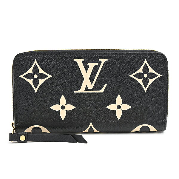 【新型】 ルイヴィトン アンプラント バイカラー ジッピーウォレット 長財布 黒 LOUIS VUITTON ルイ・ヴィトン】バイカラーモノグラム・アンプラント