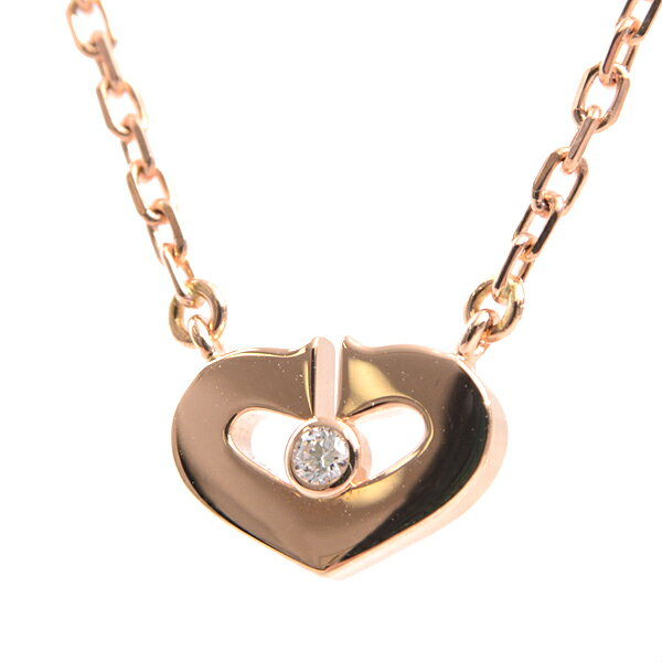 【6/4 20時〜 スーパーSALE対象品は最大25%オフ！】カルティエ Cartier Cハート オブ カルティエ 1Pダイヤモンドネックレス レディース 750PG ピンクゴールド【中古】のサムネイル