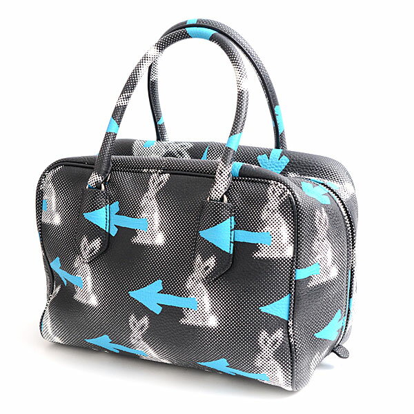 プラダ PRADA インサイドバッグ DAINO ST.RABBITS レディース 2WAYバッグ ブラック×ブルー 1BB010【中古】