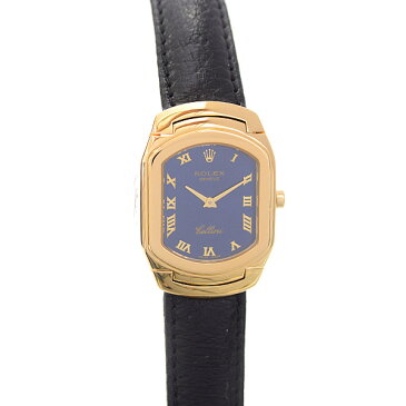 ロレックス ROLEX K18 チェリーニ 電池式 レディース W番 ブルー文字盤 6631【中古】