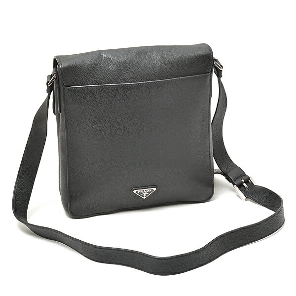 好評 プラダ Prada ショルダーバッグ レザー ブラック メンズ V1036t 60 Off Oralcentry Co