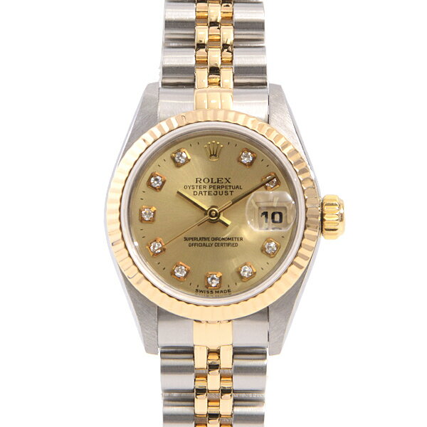 ロレックス ROLEX 69173G デイトジャスト 10Pダイヤ レディース 自動巻 T番 SS×750YG ステンレス イエローゴールド【中古】