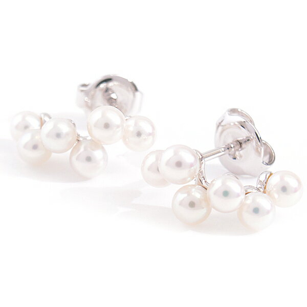 ミキモト MIKIMOTO K18WG パール ピアス グレープデザイン ウェーブ ベビーパール ホワイトゴールド【中古】のサムネイル