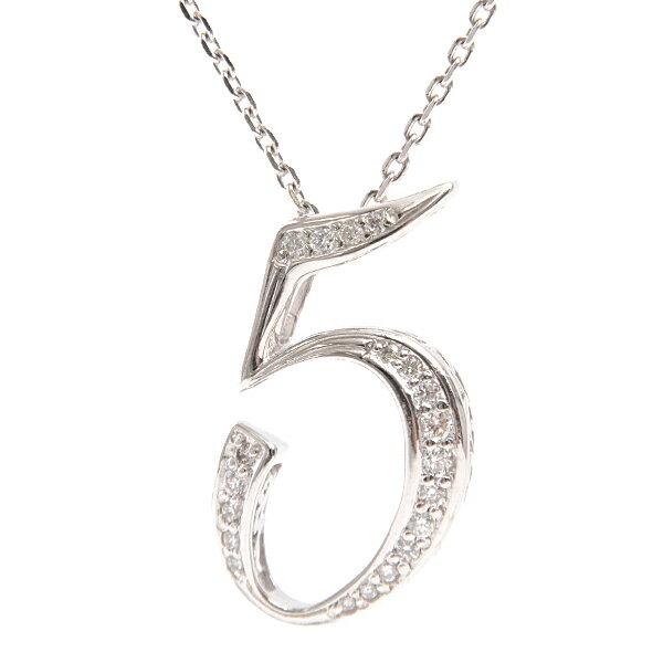 ノンブル NOMBRE ナンバー 5 ダイヤモンド ネックレス Sサイズ 0.15ct ユニセックス K18WG ホワイトゴールド【中古】のサムネイル