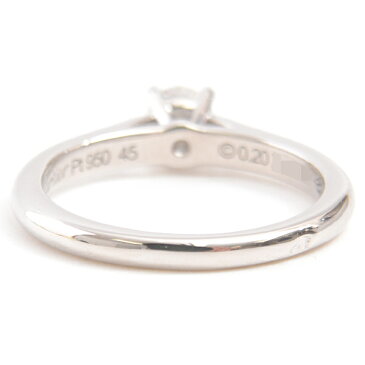 カルティエ Cartier ソリテール 立爪 ダイヤモンド リング 45号 0.20ct F-VVS1-3EX レディース PT950 プラチナ【中古】